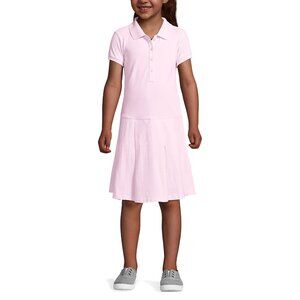 Lands' End Girls Short Sleeve Mesh Polo Dress at the Knee,  NWT